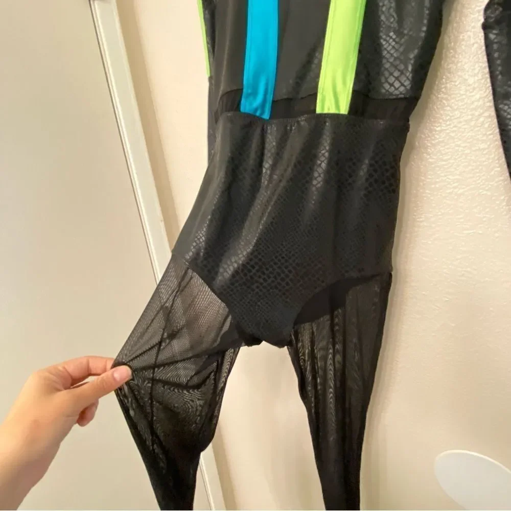 Revolution Dance black neon unitard costume ELECTRIC TOUCH RC22775 LC child
